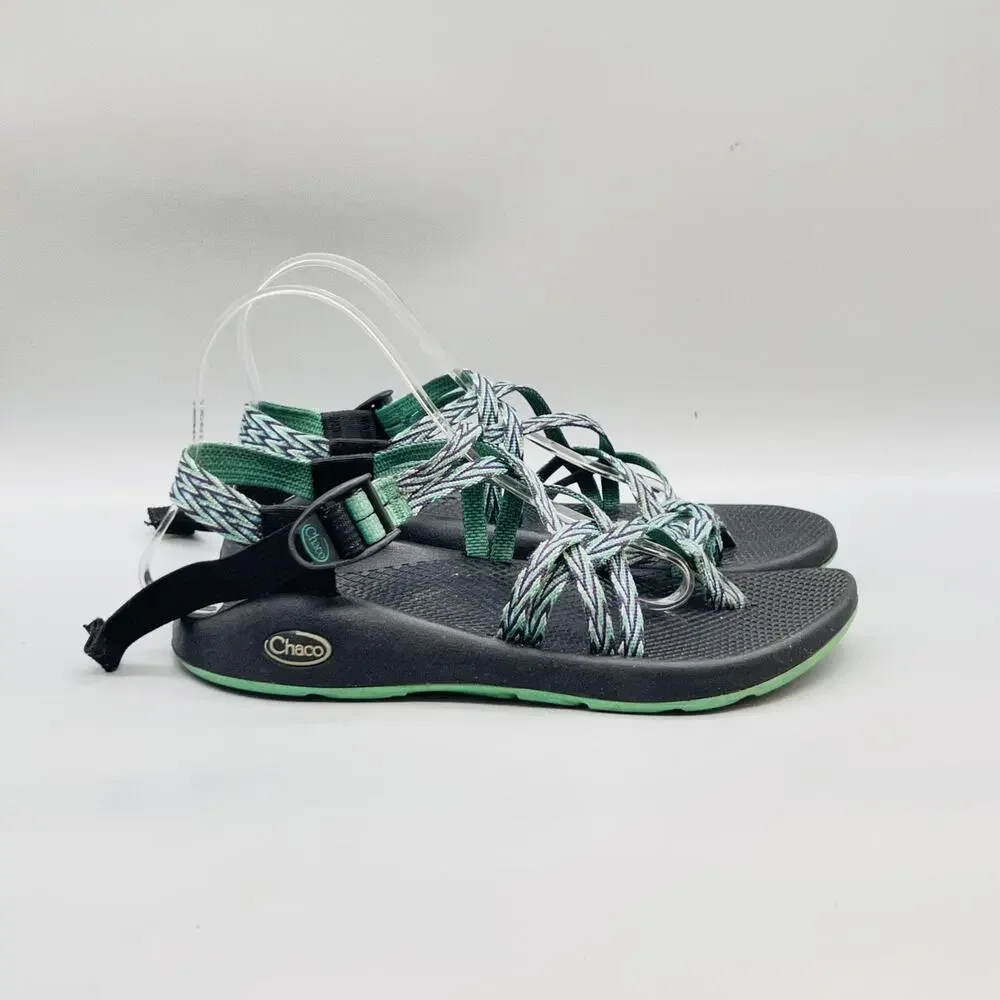 Chaco Sandals Womens 9 Green Polyester Strappy Adjustable Hiking Outdoor Shoes